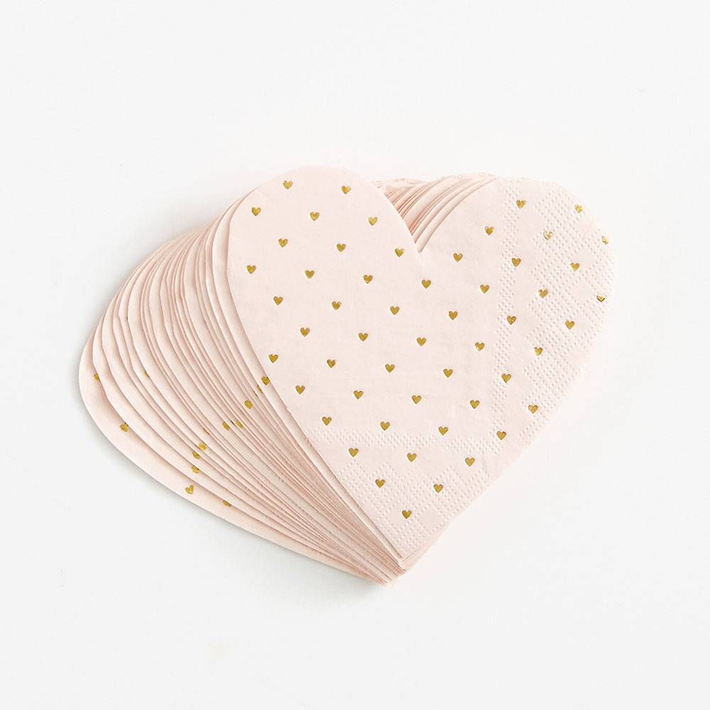 Gold Foil Heart Napkins