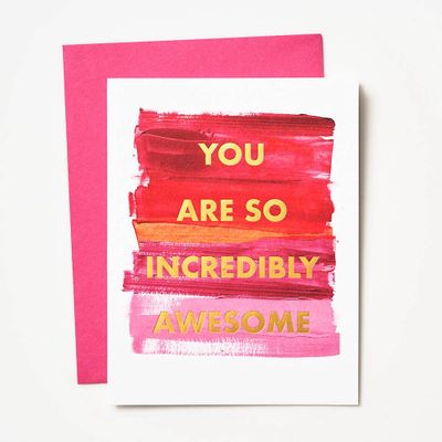 Gold Foil Incredibly Awesome Valentine Card