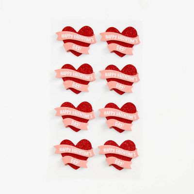 Heart Valentine Banner Stickers