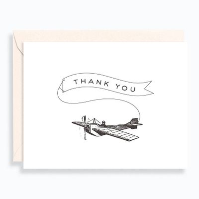 Vintage Plane Thank You Card Set