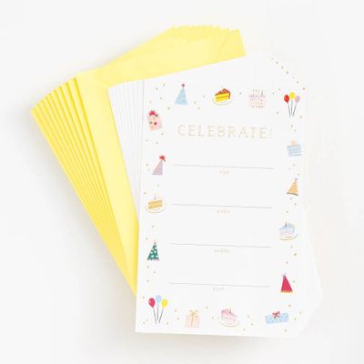 Birthday Illustration Fill-In Invitations