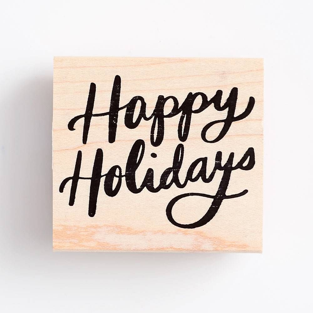 Happy Holidays Script Stamp