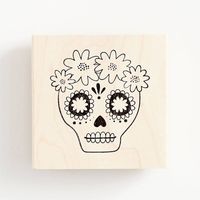 Floral Sugar Skull Stamp