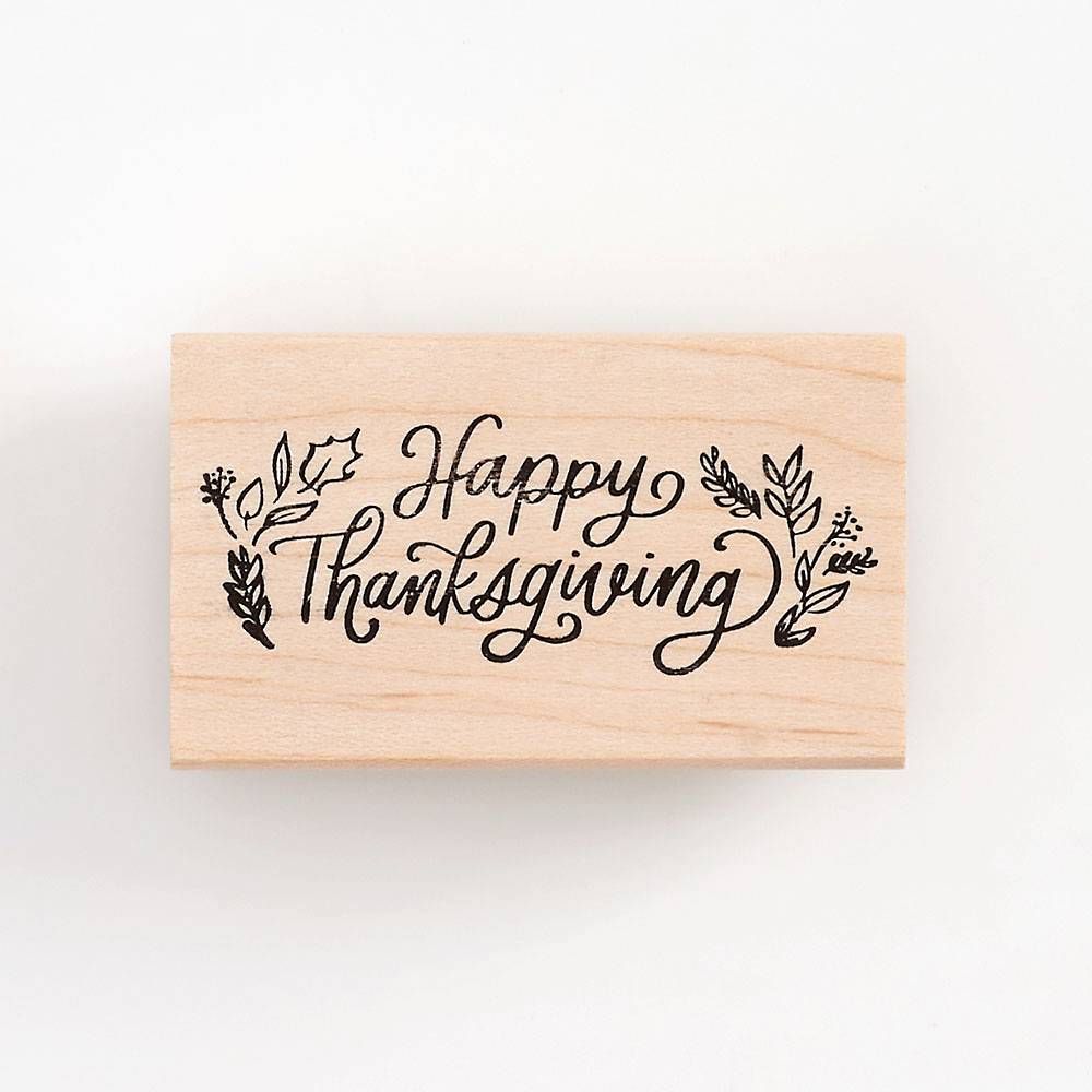 Happy Thanksgiving Greenery Stamp