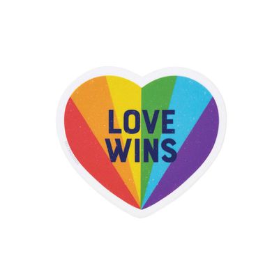 Love Wins Colorful Heart Sticker