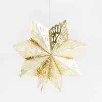 Gold Paper Snowflake Ornament