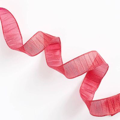 Red Shimmer Wired Ribbon