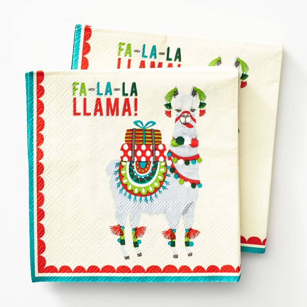 Fa-La-La-Llama Cocktail Napkins