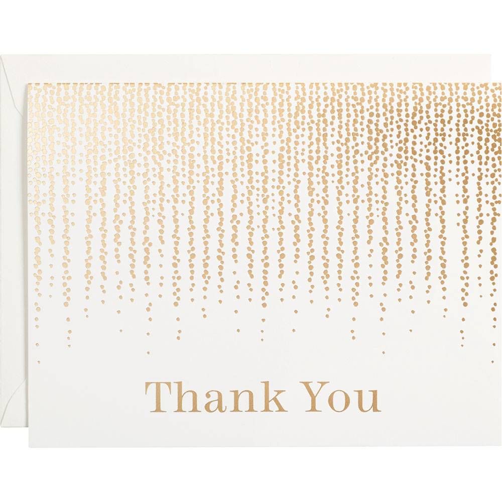 Gold Foil Chandelier Thank You Card Set