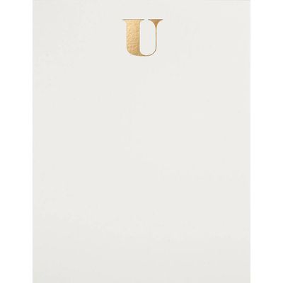 Foil Monogram U Stationery Set