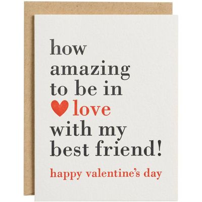 Love My Best Friend Letterpress Valentine Card