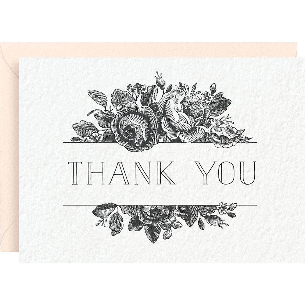 Antique Floral Thank You Card Set