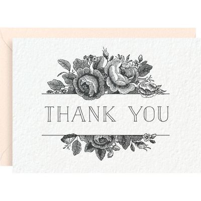 Antique Floral Thank You Card Set