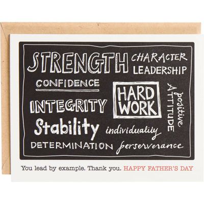 Strength, Confidence and Integrity Father's Day Card