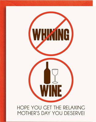 Whining & Wine Letterpress Mother's Day Card