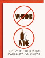 Whining & Wine Letterpress Mother's Day Card