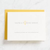 F*ing Genius Letterpress Graduation Card