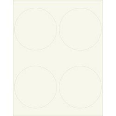 Eco-White 4 inch Round Printable Labels