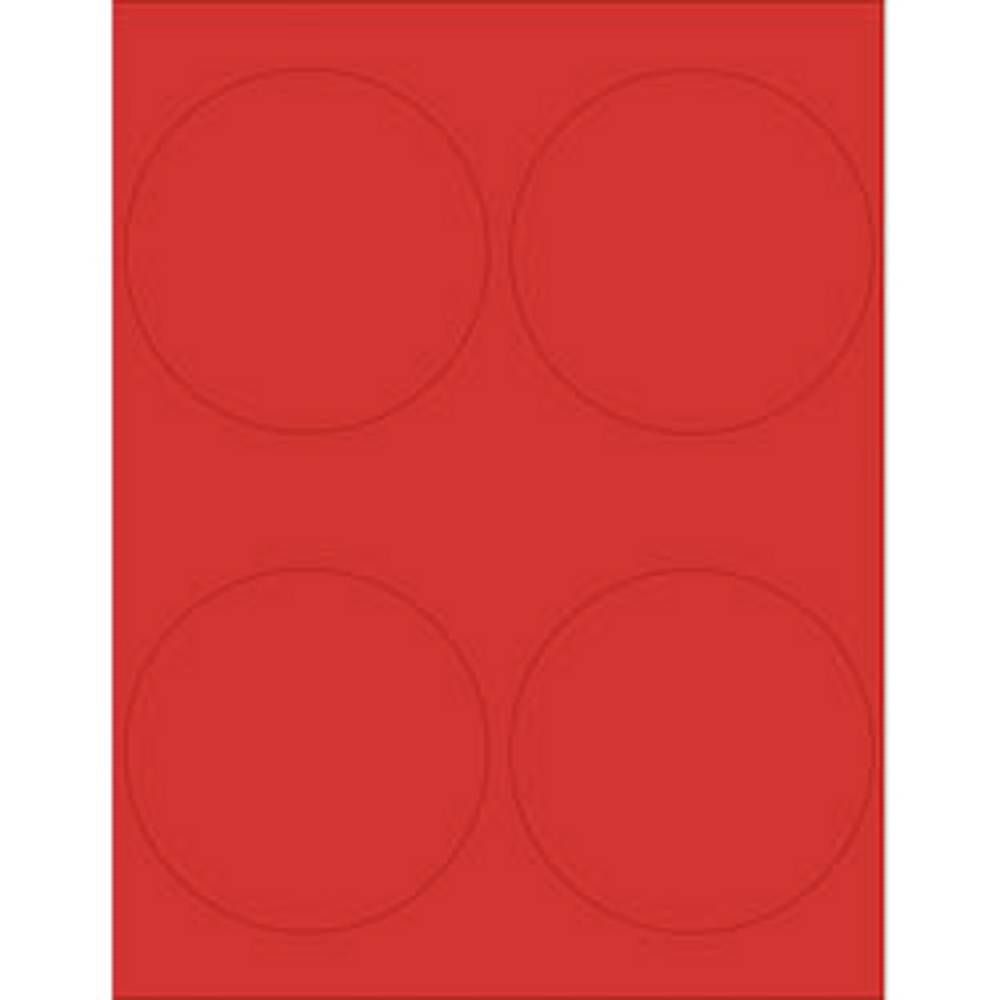 Red 4 Inch Round Printable Labels