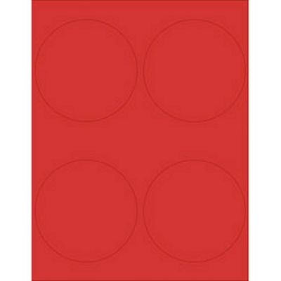 Red 4 Inch Round Printable Labels