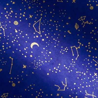 Gold Constellations on Cobalt Handmade Paper