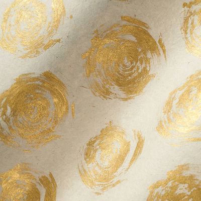 Woodgrain Rounds Gold on Cream Handmade Paper