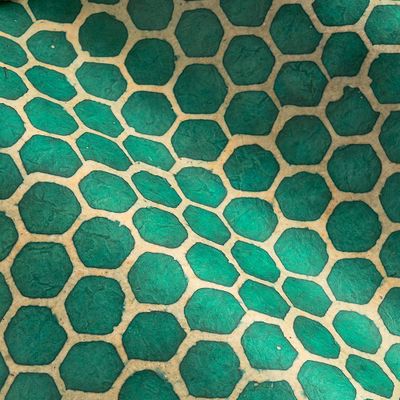 Green Batik Honeycomb Handmade Paper