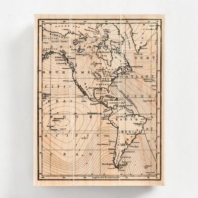 Map Background Rubber Stamp