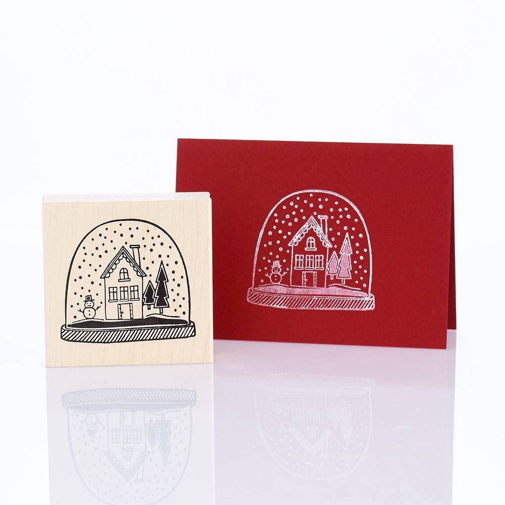 Snow Globe Rubber Stamp