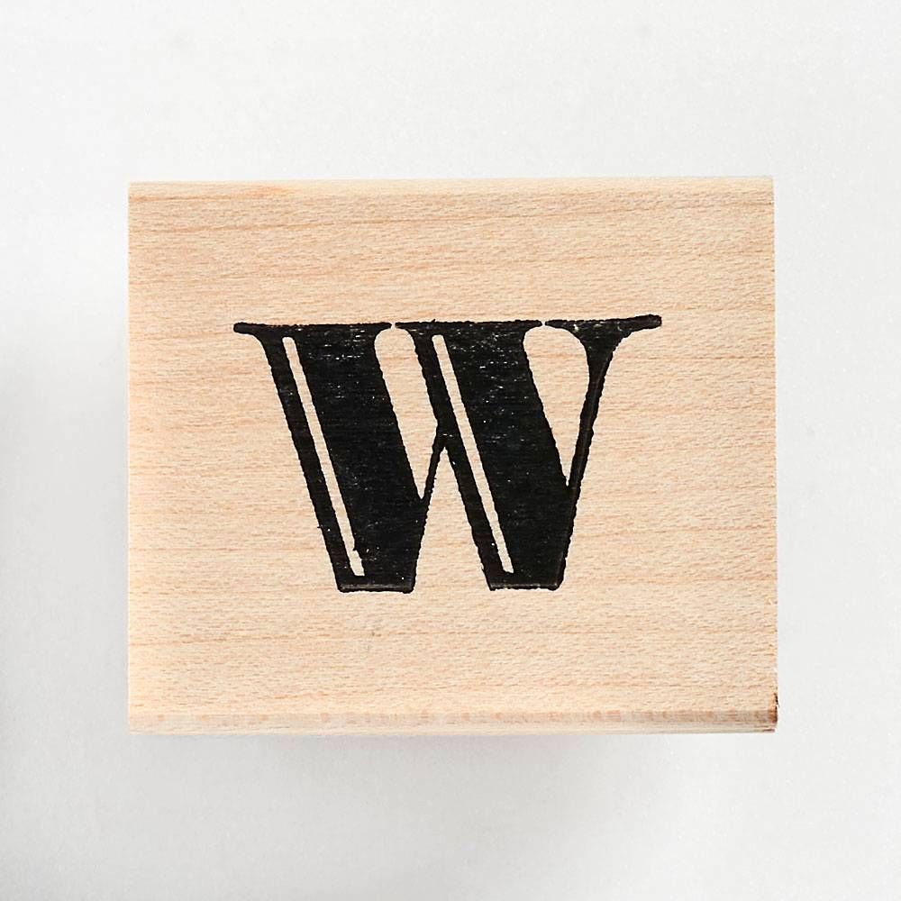 Monogram W Rubber Stamp