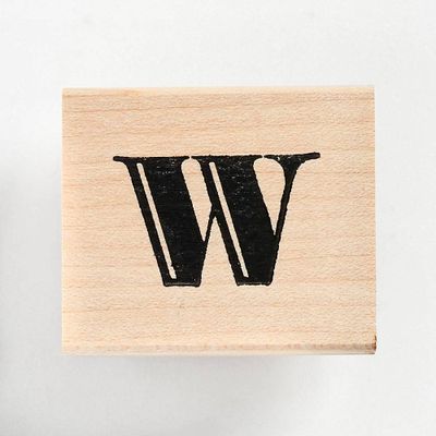 Monogram W Rubber Stamp