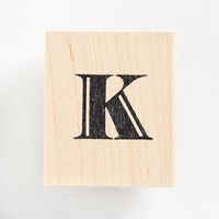 Monogram K Rubber Stamp