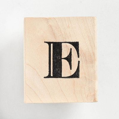 Monogram E Rubber Stamp