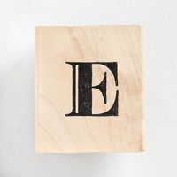 Monogram E Rubber Stamp