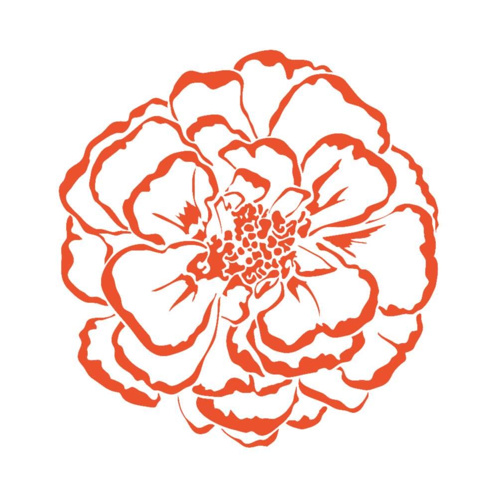 Large Marigold Rubber Stamp