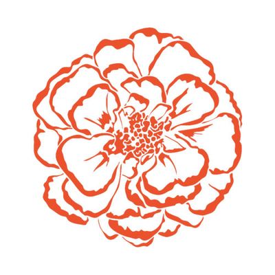 Large Marigold Rubber Stamp