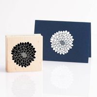 Mum Solid Flower Small Rubber Stamp