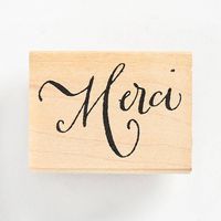 Merci Large Rubber Stamp