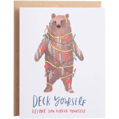 Deck Yourself Bear Holiday Card