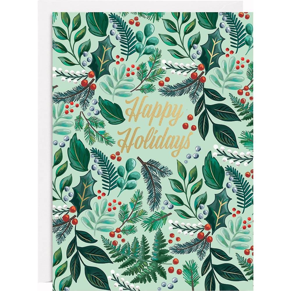 Dense Botanical Holiday Card Set