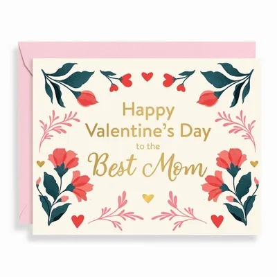 Mom Floral Valentine's Day Card
