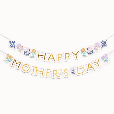 Floral Happy Mother's Day Banner