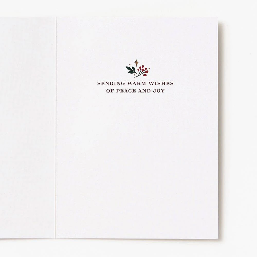 Elegant Greenery Birds Holiday Card Set