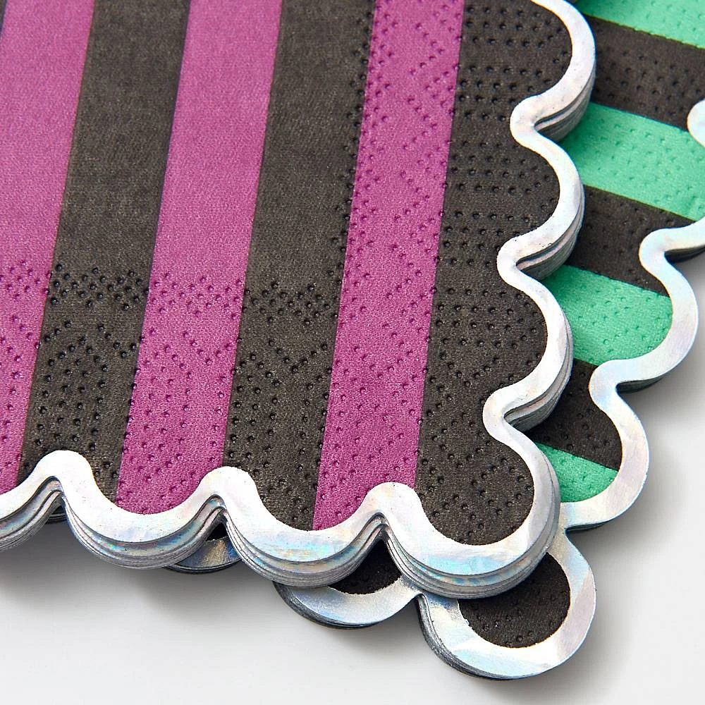 Green and Purple Dual Stripe Napkins