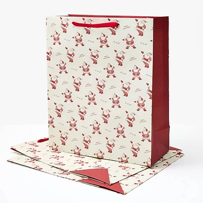 Newsprint Santas Extra Large Gift Bag Set