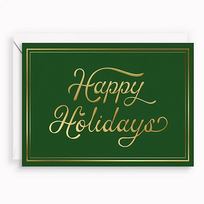 Happy Holidays Vintage Script Christmas Card