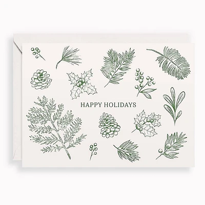 Delicate Greenery Christmas Card