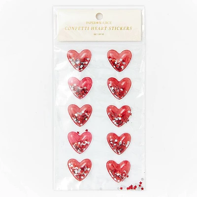 Confetti Heart Shaker Stickers