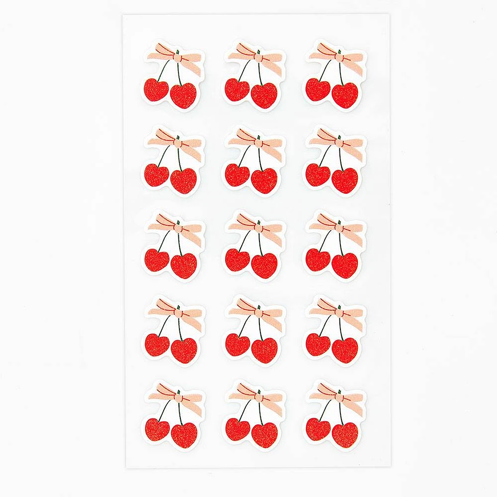 Chunky Glitter Cherry Stickers