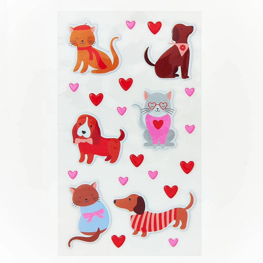 Puffy Cat and Dog Stickers